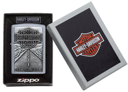 Zippo Harley-Davidson® Open Road Emblem Chrome Lighter