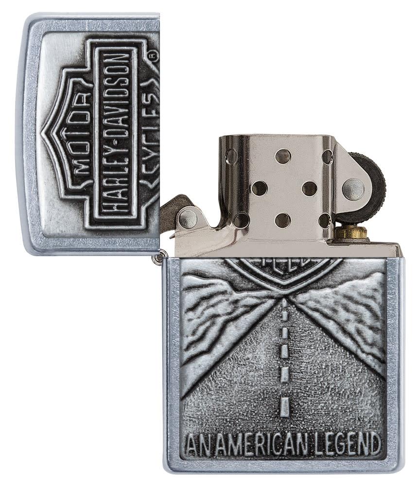 Zippo Harley-Davidson® Open Road Emblem Chrome Lighter