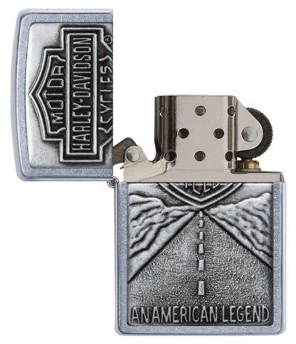 Zippo Harley-Davidson® Open Road Emblem Chrome Lighter