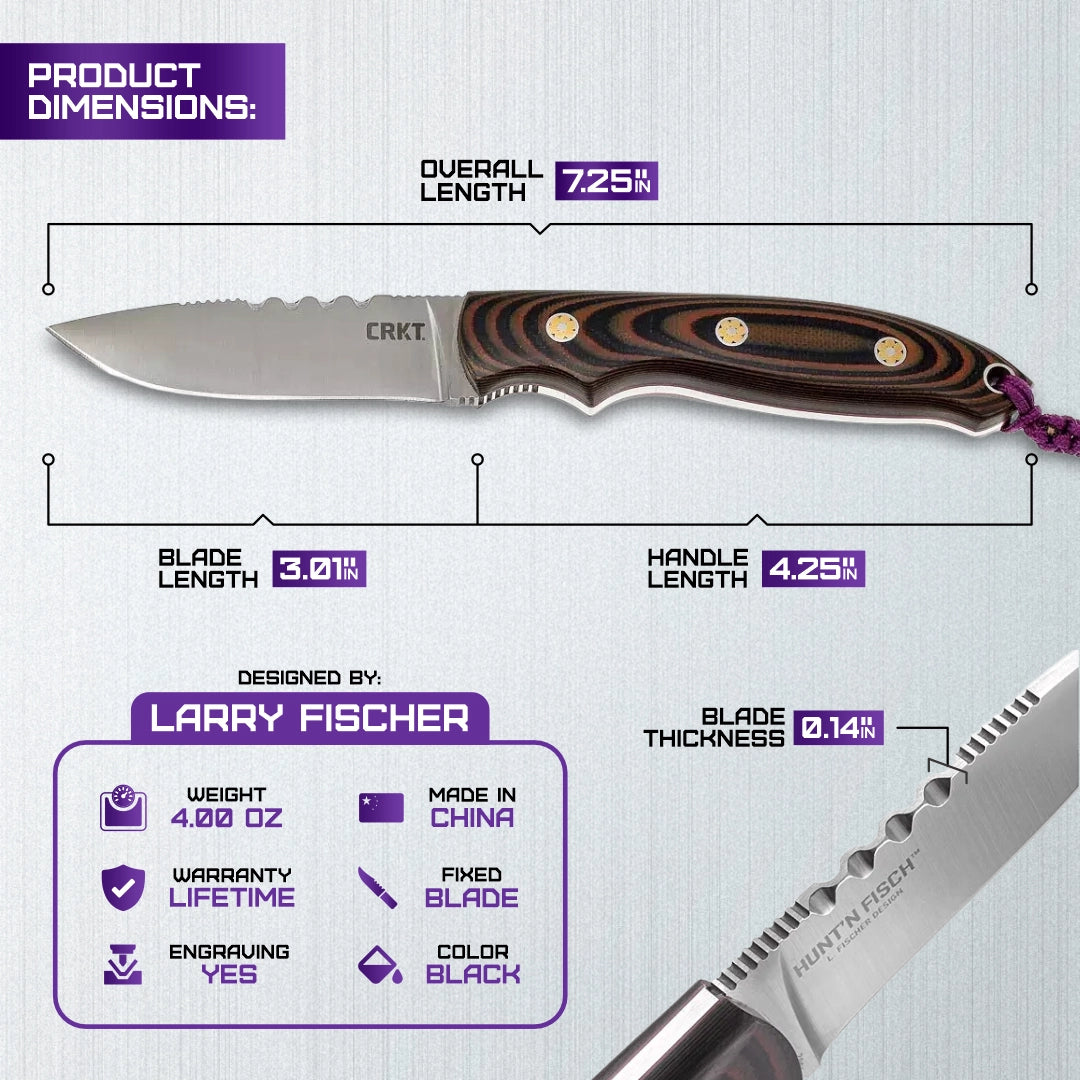 CRKT HuntN Fisch Fixed Blade 2861