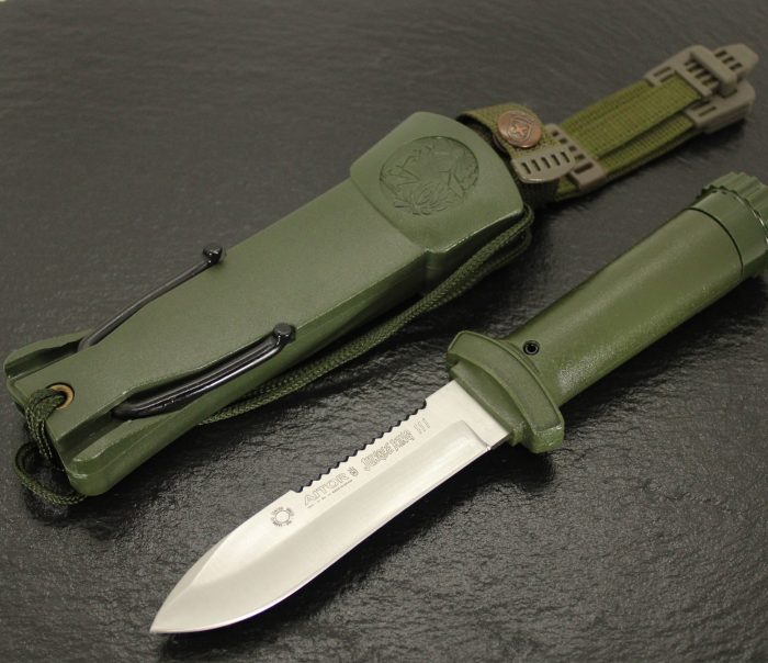 Aitor 16017 Jungle King III Fixed Blade Knife with OD Green Polymer Handle
