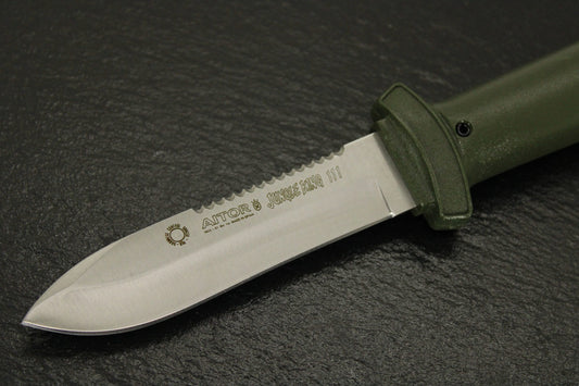 Aitor 16017 Jungle King III Fixed Blade Knife with OD Green Polymer Handle
