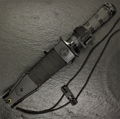 Aitor 16071 Jungle King II Spear Point Blade Knife with Black Knurled Stainless Handle
