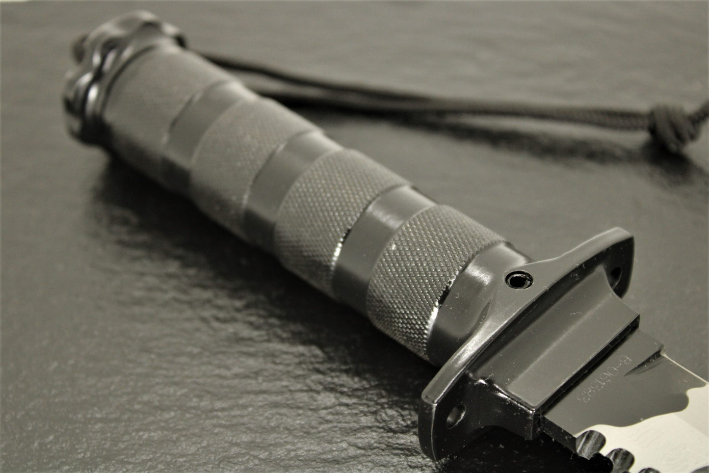 Aitor 16071 Jungle King II Spear Point Blade Knife with Black Knurled Stainless Handle
