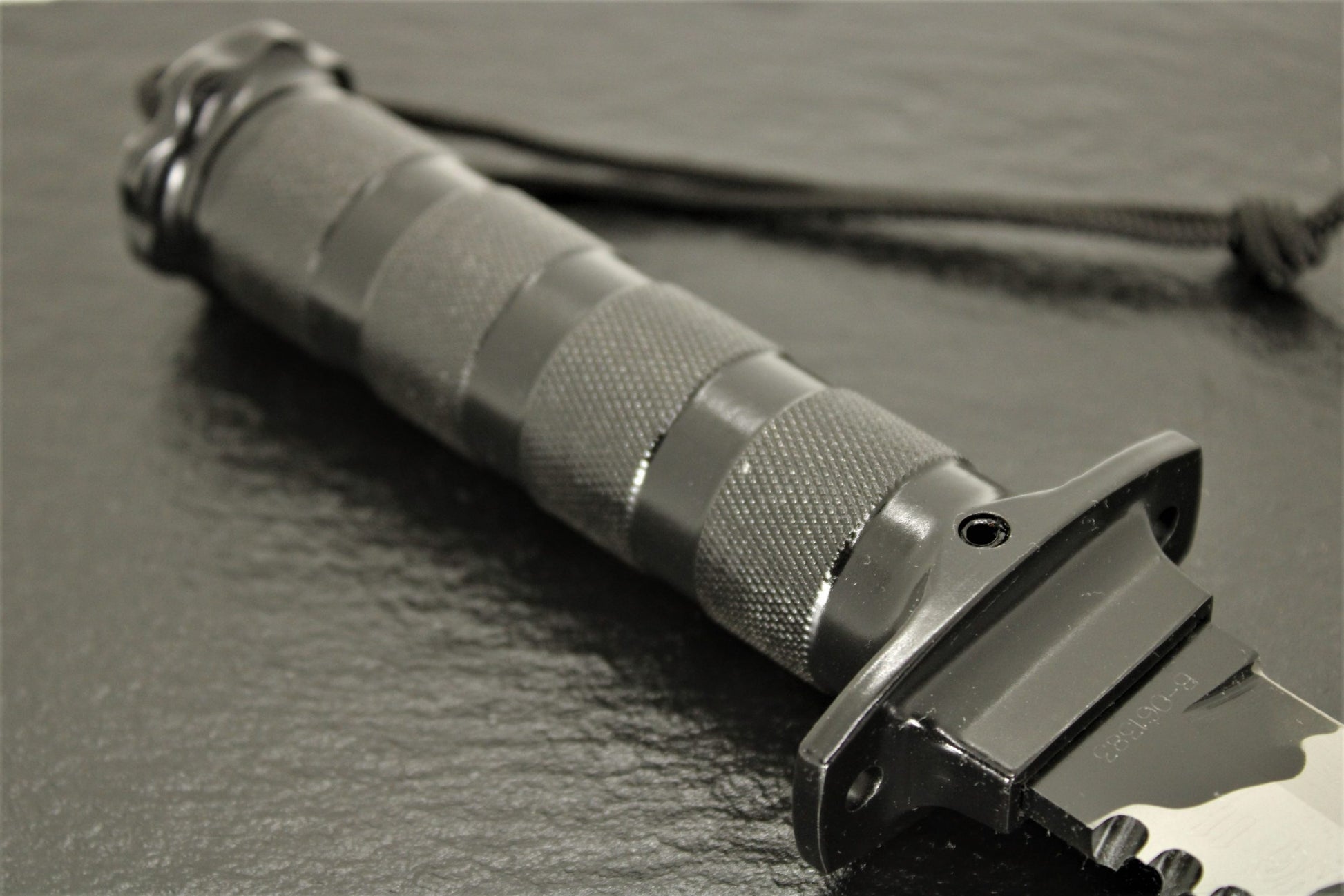 Aitor 16071 Jungle King II Spear Point Blade Knife with Black Knurled Stainless Handle
