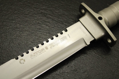 Aitor 16015 Jungle King I Fixed Stainless Clip Point Blade Knife with Knurled Stainless Handle

