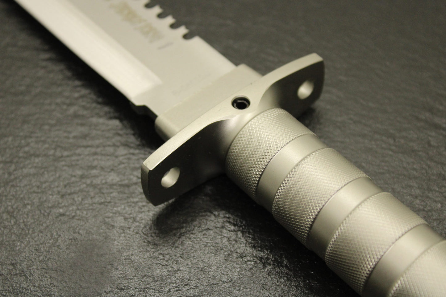 Aitor 16015 Jungle King I Fixed Stainless Clip Point Blade Knife with Knurled Stainless Handle

