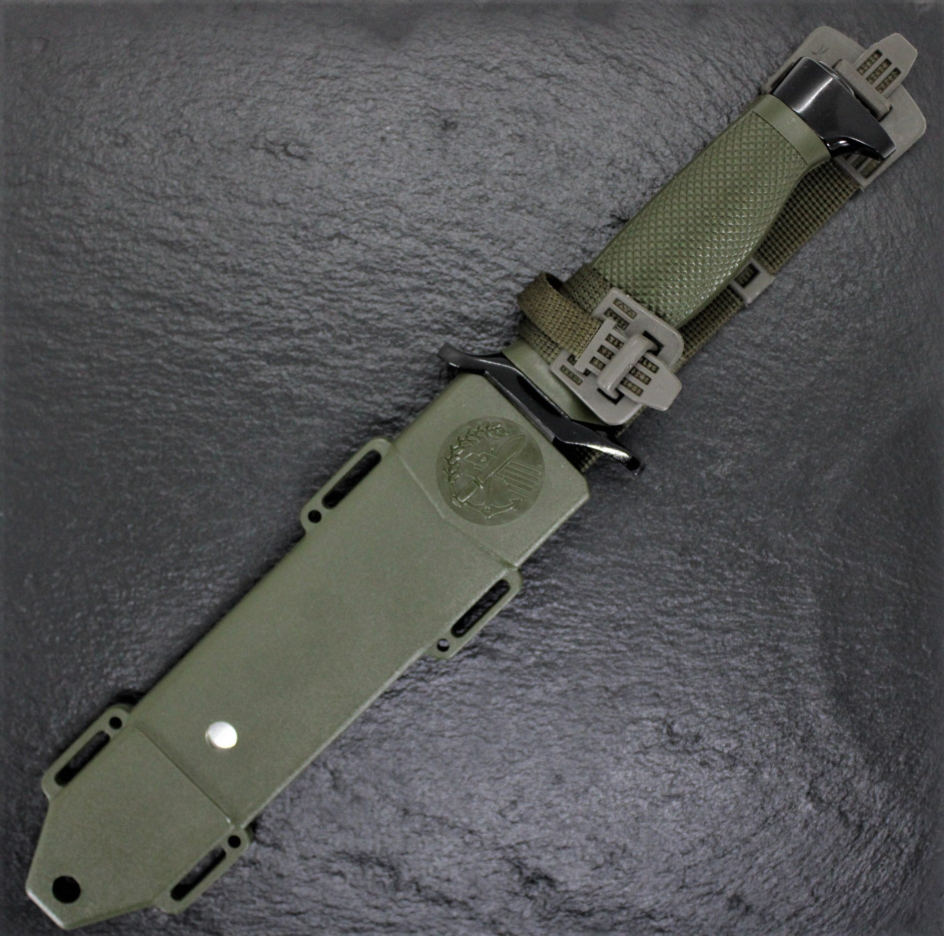 Aitor Bowie NATO OD Green & Black Stainless Fixed Blade Knife w/ Sheath 16047
