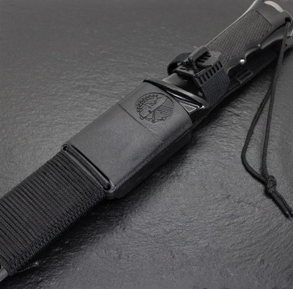 Aitor 16020 Commando & Survival Kit, 7" SS Plain Blade, Black Aluminum Handle, Black Nylon Sheath
