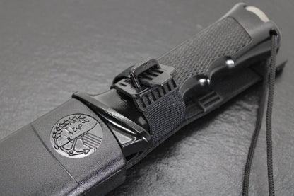 Aitor 16020 Commando & Survival Kit, 7" SS Plain Blade, Black Aluminum Handle, Black Nylon Sheath

