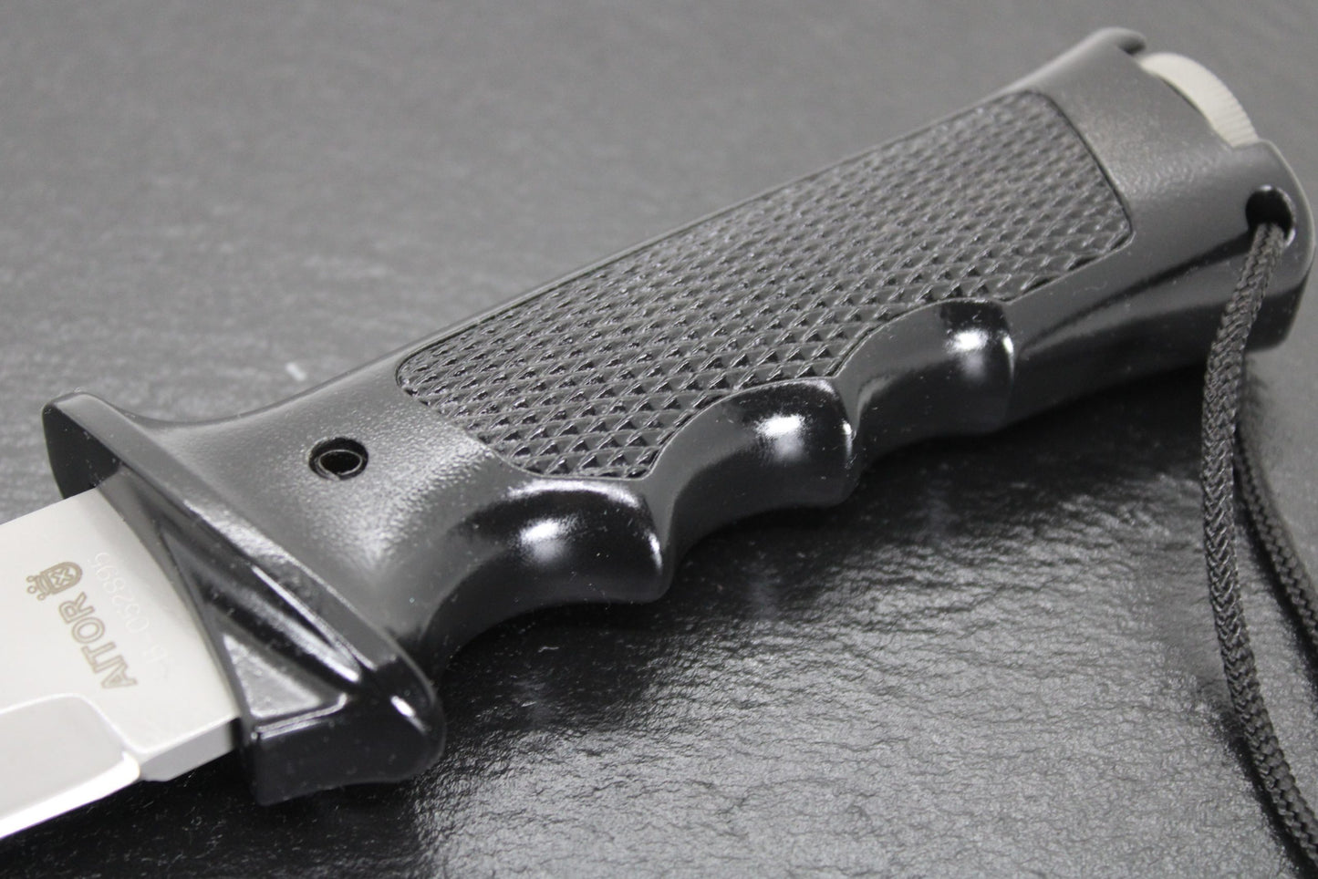 Aitor 16020 Commando & Survival Kit, 7" SS Plain Blade, Black Aluminum Handle, Black Nylon Sheath
