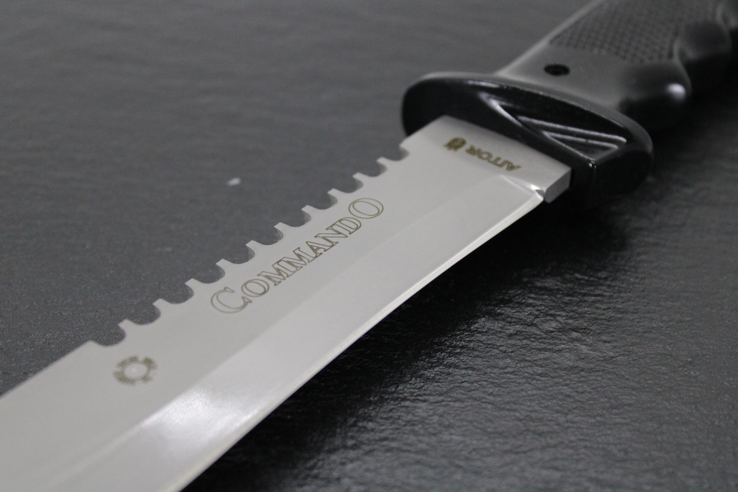 Aitor 16020 Commando & Survival Kit, 7" SS Plain Blade, Black Aluminum Handle, Black Nylon Sheath
