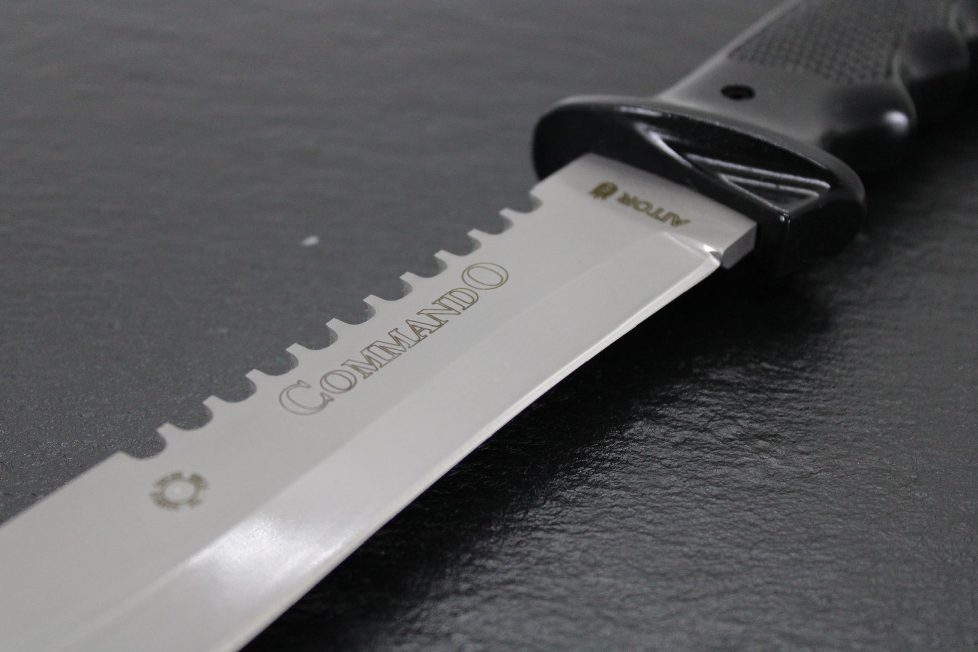 Aitor 16020 Commando & Survival Kit, 7" SS Plain Blade, Black Aluminum Handle, Black Nylon Sheath
