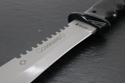 Aitor 16020 Commando & Survival Kit, 7" SS Plain Blade, Black Aluminum Handle, Black Nylon Sheath
