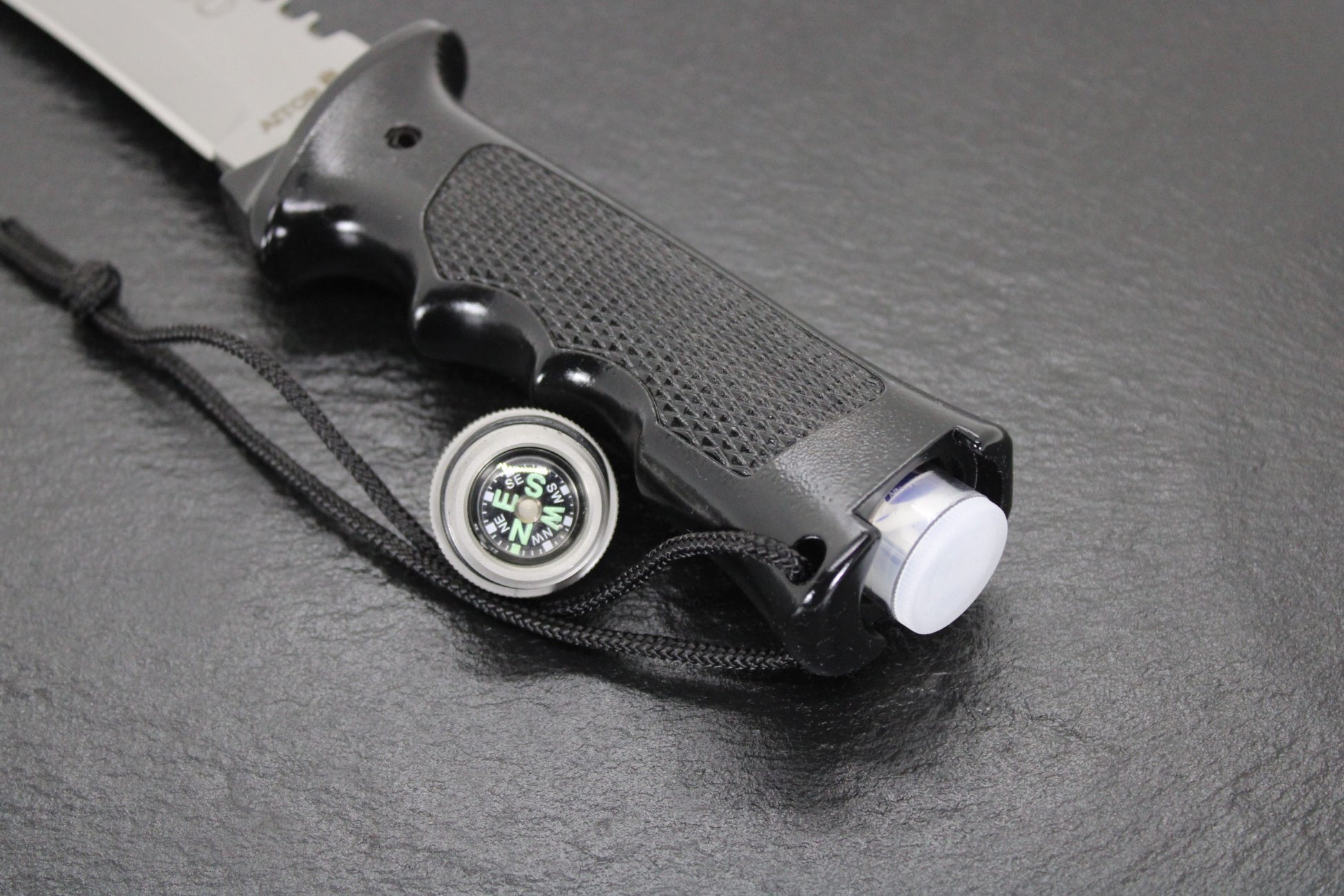 Aitor 16020 Commando & Survival Kit, 7" SS Plain Blade, Black Aluminum Handle, Black Nylon Sheath
