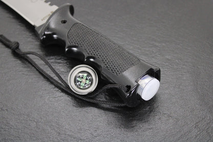 Aitor 16020 Commando & Survival Kit, 7" SS Plain Blade, Black Aluminum Handle, Black Nylon Sheath
