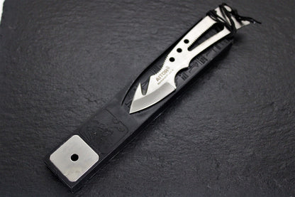 Aitor 16071 Jungle King II Spear Point Blade Knife with Black Knurled Stainless Handle
