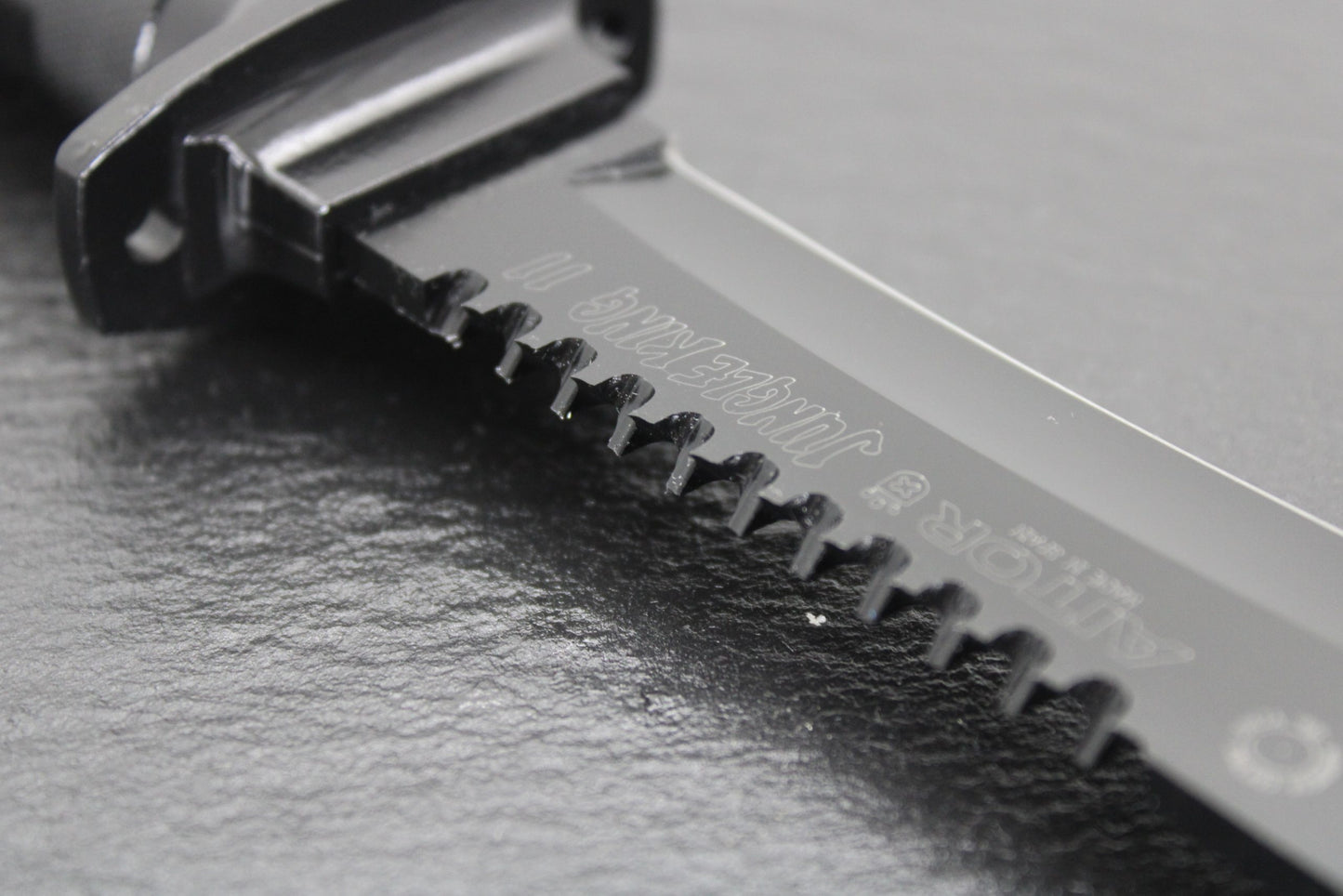 Aitor 16013 Jungle King II Fixed Black Powder Coated Blade Knife with Knurled Black Stainless Handle
