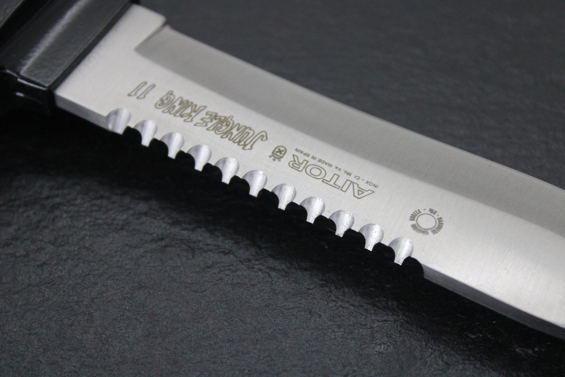 AITOR Jungle King II Fixed 5-1/2" Satin Plain Blade, Molded Polyamide Sheath Plus Survival Kit - AI16012