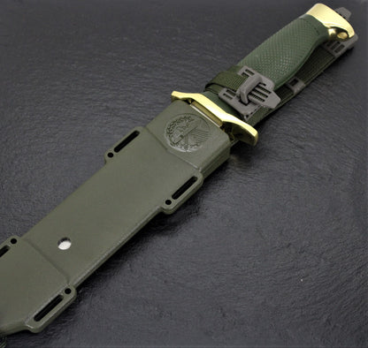 Aitor 16009 Oso Blanco Stainless Clip Point Fixed Blade Knife with Green Textured Polymer Handle
