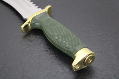 Aitor 16009 Oso Blanco Stainless Clip Point Fixed Blade Knife with Green Textured Polymer Handle
