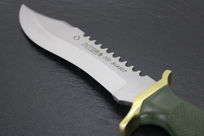 Aitor 16009 Oso Blanco Stainless Clip Point Fixed Blade Knife with Green Textured Polymer Handle
