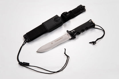 Aitor 16020 Commando & Survival Kit, 7" SS Plain Blade, Black Aluminum Handle, Black Nylon Sheath
