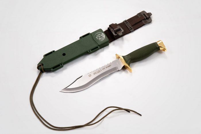 Aitor 16009 Oso Blanco Stainless Clip Point Fixed Blade Knife with Green Textured Polymer Handle

