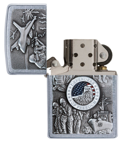 Zippo Joined Forces Military Emblem Chrome Lighter –  Made in USA - Shop now at Mjoutdoorsgear UK