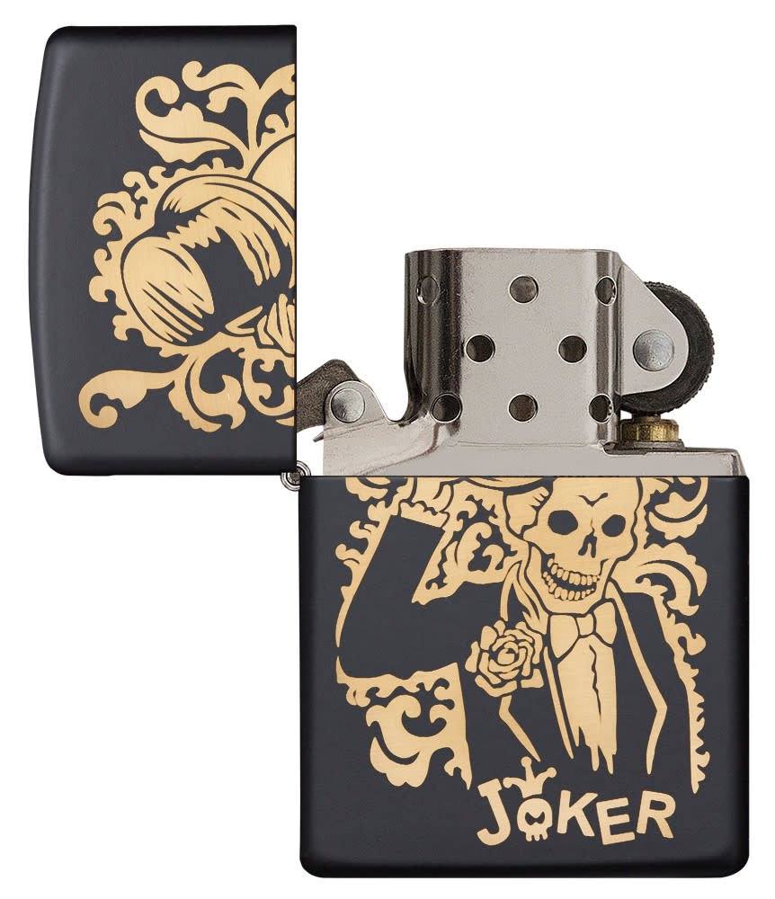 Zippo Bronze Joker Engraved Black Matte Lighter