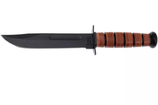 KA-BAR USMC 1217 plain edge, leather, Leather sheath
