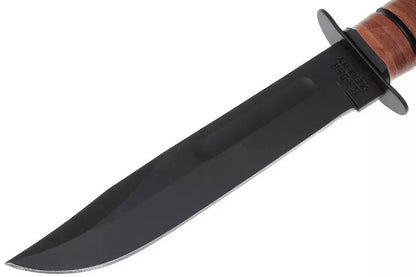 KA-BAR USMC 1217 plain edge, leather, Leather sheath
