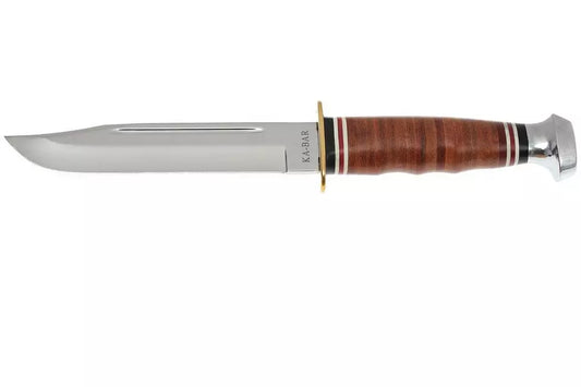 KA-BAR Marine Hunter 1235 leather handle, leather sheath
