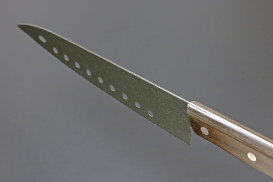 Kanetsune Gyutou Serrated FC-G210-S chef's knife brown wood stainless steel serrated edge