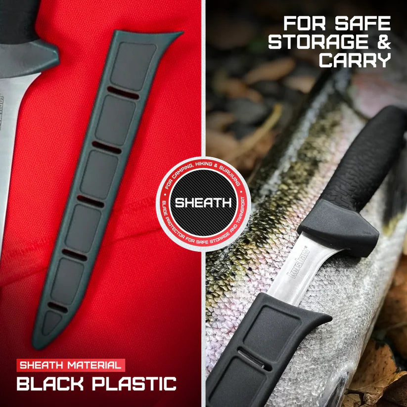 Kershaw Narrow Fillet Blade 1247X fishing knife with slim stainless steel fillet blade, ideal for precision fish filleting and outdoor use – MJ Outdoors Gear UK
