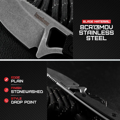 Kershaw Brace Fixed Blade 2085 knife with durable steel blade and ergonomic handle, ideal for outdoor and survival use