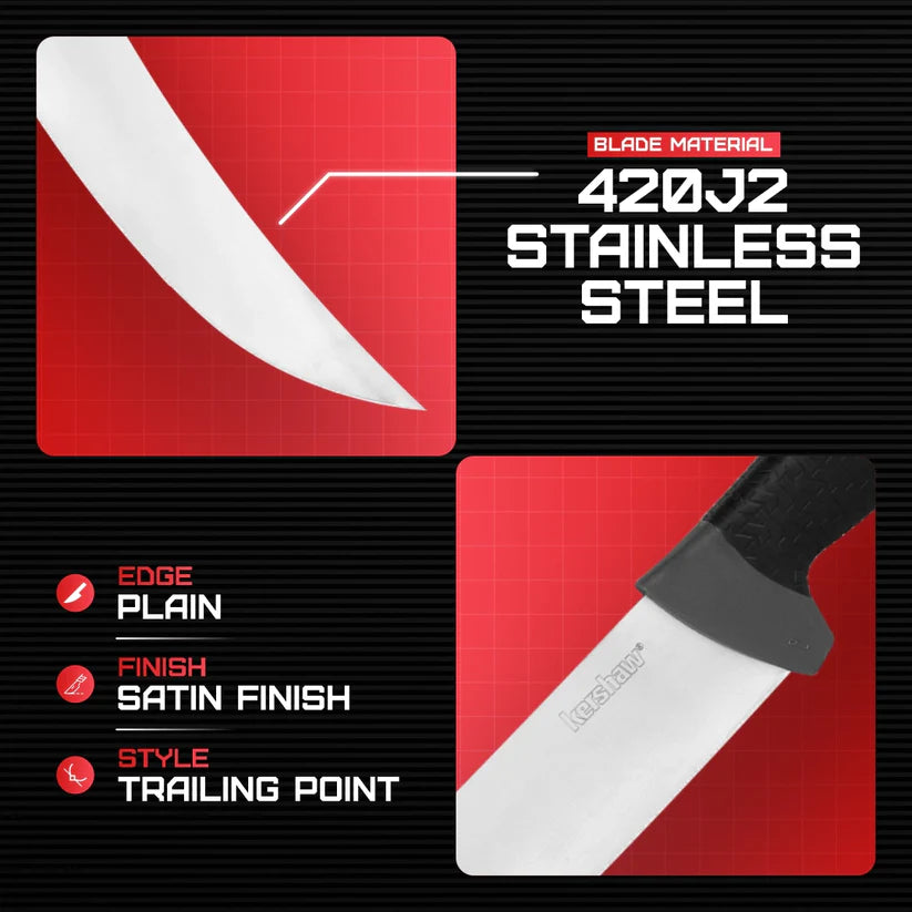 Kershaw 12-inch Curved Fillet Knife for large fish and game processing – high-quality precision knife from MJ Outdoors Gear UK.