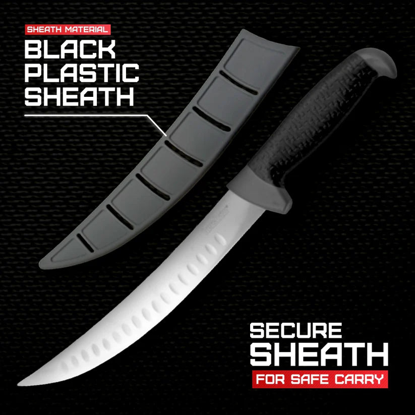 Kershaw Curved Fillet Knife 9-inch blade 1242GEX for precise fish filleting, sharp stainless steel fishing knife by MJ Outdoors Gear UK.