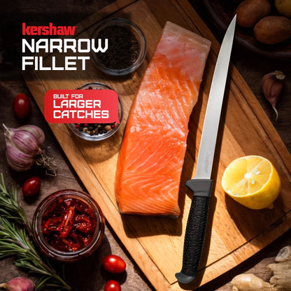Kershaw 1249X Narrow Fillet Knife with slim blade for fishing and filleting – MJ Outdoors Gear UK