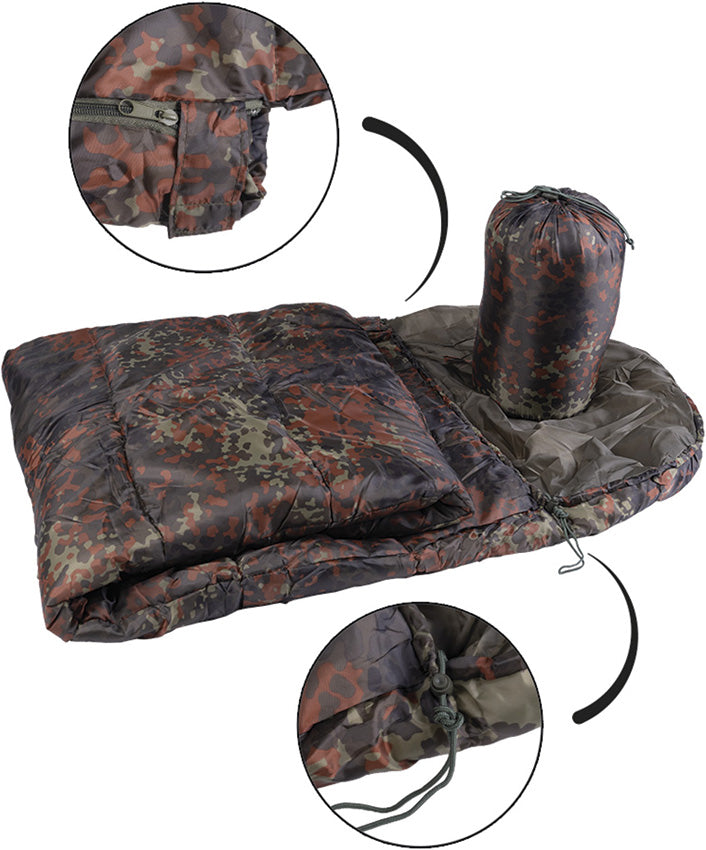 Mil-Tec Sleeping Bag Flecktarn Com - camp sleeping gear - image 2