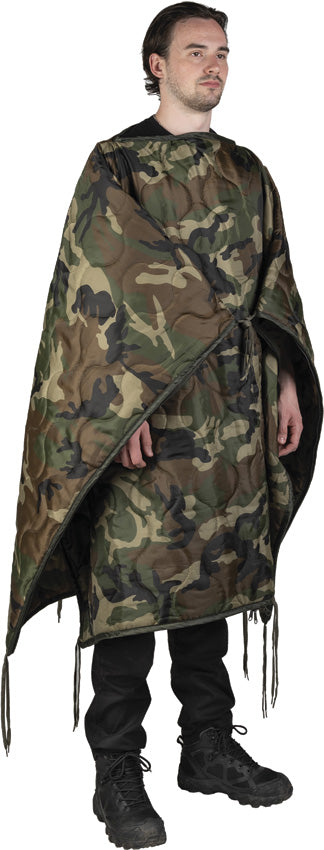 Mil-Tec Woodland Poncho Liner - camp sleeping gear - image 1