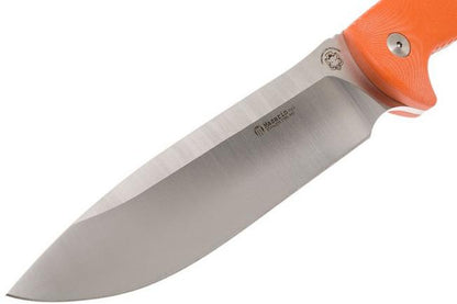 Maserin Hunting 978 Orange G10 Fixed Blade Knife – 440C Steel with Leather Sheath
