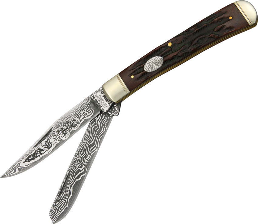Marbles Trapper Etched Damascus Series KB201 by Marbles