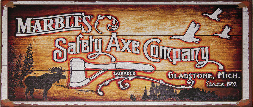 Marbles Marbles Safety Axe Sign WOOD SIGN / MR559