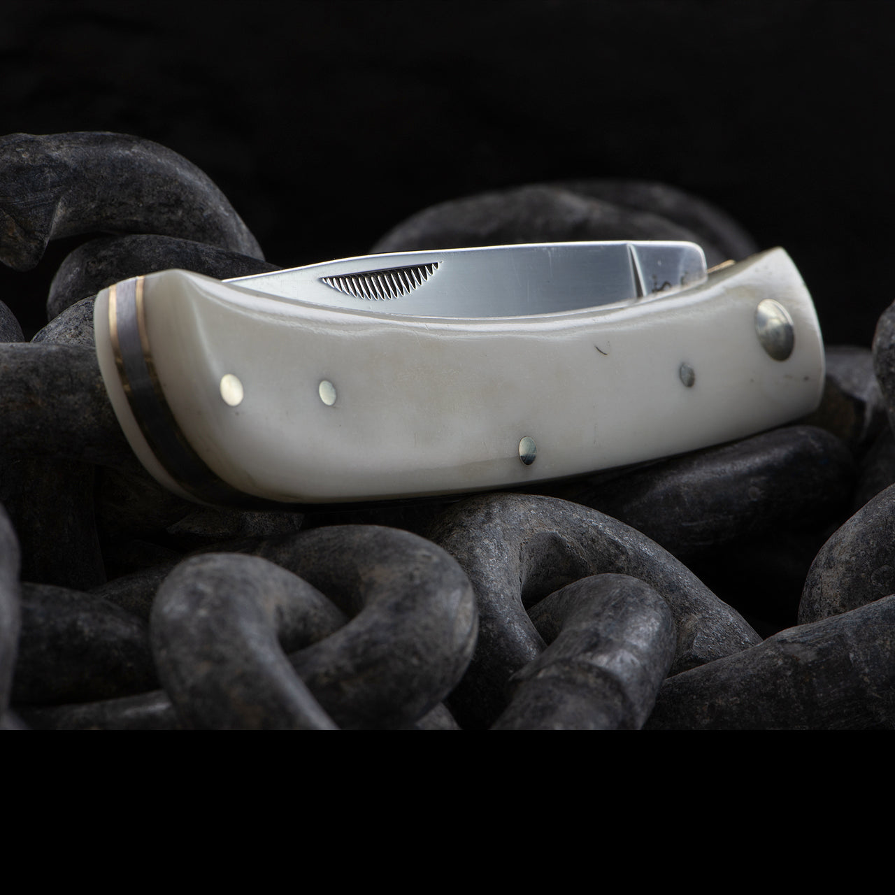 Marbles Work Knife White Smooth Bone PK114WH