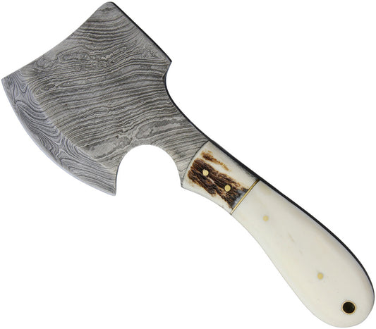 Marbles Damascus Hatchet Smooth Bone SO-MR826D