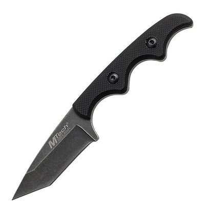 MTech New Precision Tactical Neck Knife | 5" Overall, Black, G10 Handle, MT673
