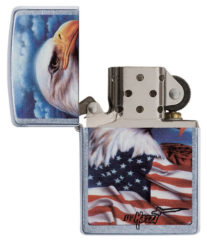 Mazzi® Americana Eagle Chrome Windproof Lighter – Zippo UK | Shop now at Mjoutdoorsgear UK