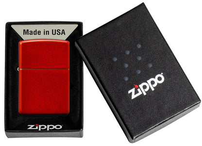 Zippo Metallic Red Windproof Lighter – Made in USA - Shop now at Mjoutdoorsgear UK