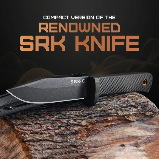 Cold Steel SRK Compact Fixed Blade CS49LCKD - durable tactical fixed blade knife with textured grip handle